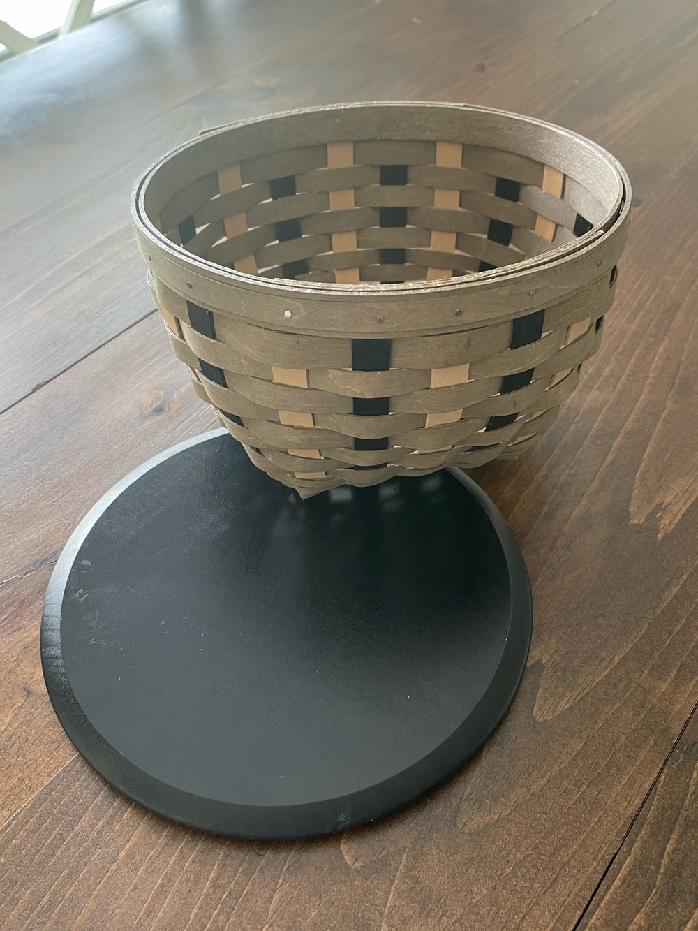 Longaberger 2015 "All Things" Woven Basket with Black Wooden Lid